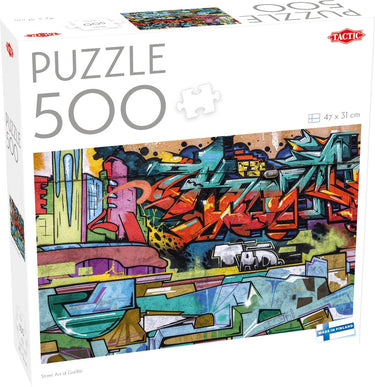 Tactic street art of graffiti – puzzel – 500 stukjes – kleurrijke graffiti street art – urban kunst en muurkunst – hoogwaardige scandinavische kwaliteit