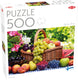 Tactic basket of fruits – puzzel – 500 stukjes – mand met kleurrijk fruit – stilleven en voedselillustratie – hoogwaardige scandinavische kwaliteit