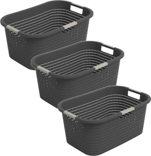 Rotho country wasmand - set van 3 - 40 ltr - antraciet