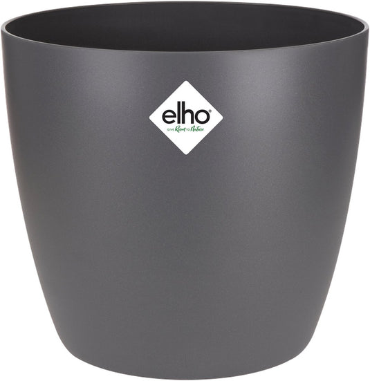 Elho brussels rond 22 - bloempot voor binnen - 100% gerecycled plastic - ø 22.3 x h 20.6 cm - antraciet