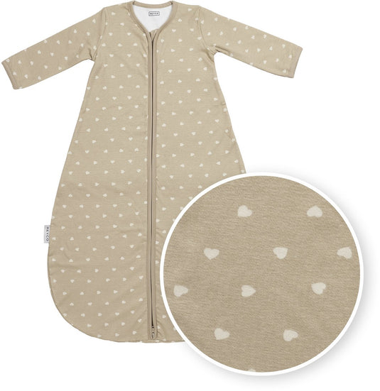 Meyco baby sweet heart baby slaapzak rond - sand soft sand - 80cm - 1.0 tog