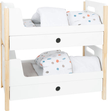 Small foot - houten poppenhoogslaper little button met beddengoed, 6dlg.