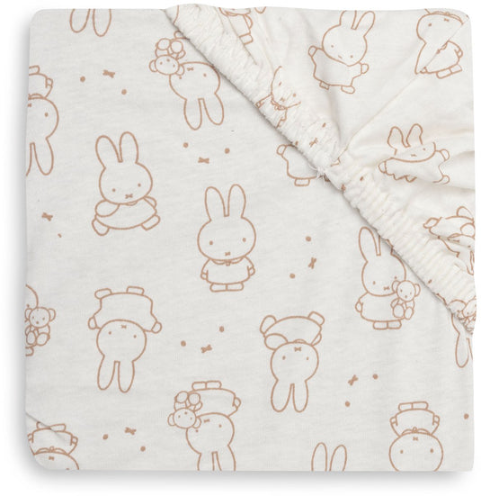 Jollein hoeslaken jersey 40 50x80 90cm miffy moments light terra