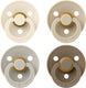Bibs – fopspenen - colour – 4 pack – rond - ivory sand vanilla dark oak – maat 2