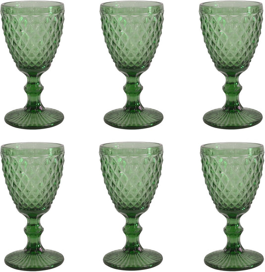 Medard de noblat - diamond - wijnglas 20 cl - groen - 6 delig