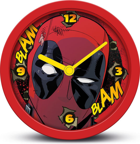 Pyramid international deadpool - blam blam - bureauklok - rood - 12cm