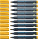 Schneider schrijfwaren schneider permanent marker - maxx 130 - ronde punt - geel - 10 stuks - lijnbreedte 1-3 mm - s-113005-10