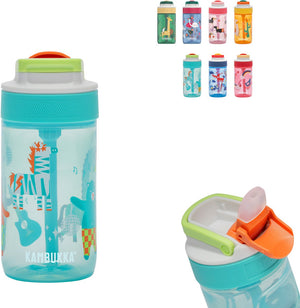 Kambukka lagoon drinkfles voor kinderen 400ml disco zoo - met geïntegreerd rietje - drinkbus kinderen - drinkbeker voor school