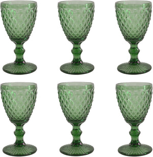 Medard de noblat - diamond - wijnglas 20 cl - groen - 6 delig