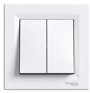 Schneider electric asfora - dubbele schakelaars - wit - 10a - 250v