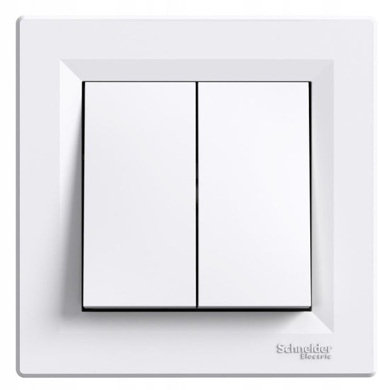 Schneider electric asfora - dubbele schakelaars - wit - 10a - 250v