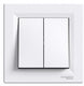 Schneider electric asfora - dubbele schakelaars - wit - 10a - 250v