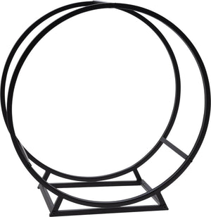 Pro garden brandhoutrek - metaal - zwart - 50 x 25 x 51 cm - openhaard accessoires