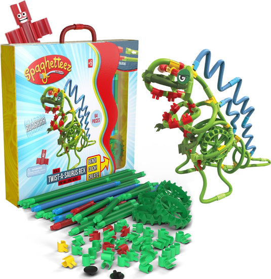 Spaghetteez twist-a-saurus rex flexibele bouwstaafjes, 64dlg.