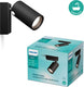 Philips led philips idris spot - spatwaterdicht ip44 - zwart - 5w - badkamerlamp - eén lichtpunt - alleen geschikt voor led spots