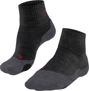 Falke tk2 short anti-blaar dik wol functioneel materiaal wandelsokken heren grijs - maat 39-41
