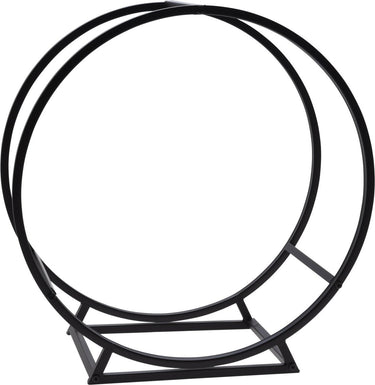 Pro garden brandhoutrek - metaal - zwart - 50 x 25 x 51 cm - openhaard accessoires