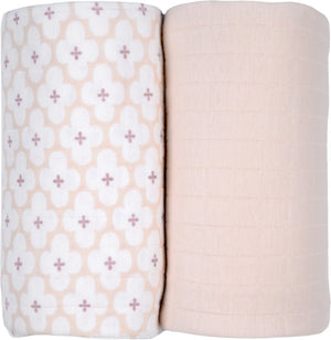 Lodger swaddler - 2 stuks - 110 x 110 cm - matcha powder