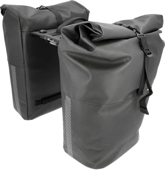 Newlooxs new looxs nyborg double - dubbele fietstas - geschikt voor electrische fietsen - ingebouwde mik adapter - 34 liter - zwart