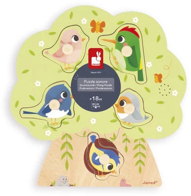 Janod - muziekpuzzel - vogels - 5 stukjes