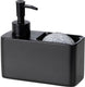 Wenko zwarte zeepdispenser met sponshouder - 150 ml