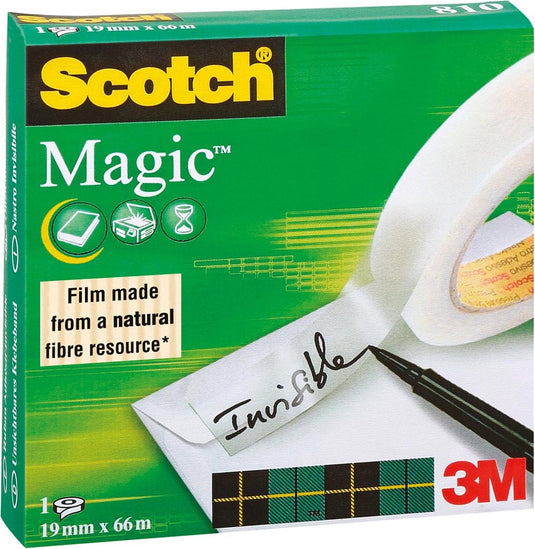 Scotch tape magic 810 19 x 66000 mm onzichtbaar beschrijfbaar en afscheurbaar