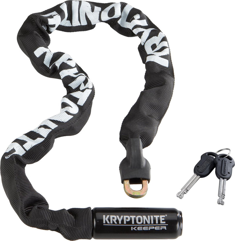 Afbeelding laden in galerijviewer, Kryptonite keeper 785-ketting met geïntegreerd slot – kettingslot fiets – fietsslot met ketting voor elektrische fiets – 85 cm – staal – zwart
