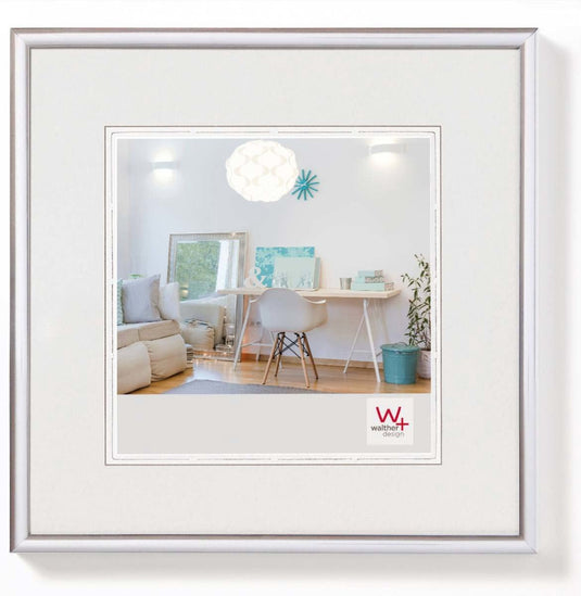 Walther new lifestyle - kunststof lijst - fotoformaat 30x30 cm - zilver