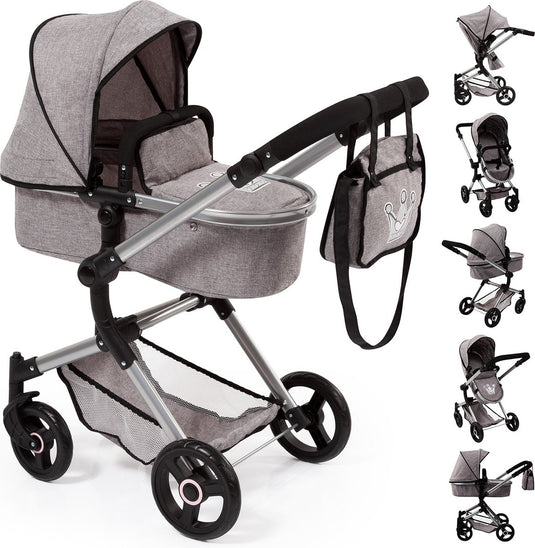 Bayer design - combi poppenwagen neo vario - grijs