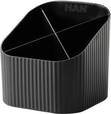 Han pennenkoker - re-x-loop - 4-vaks - zwart - 100% gerecycled materiaal - ha-17238-913
