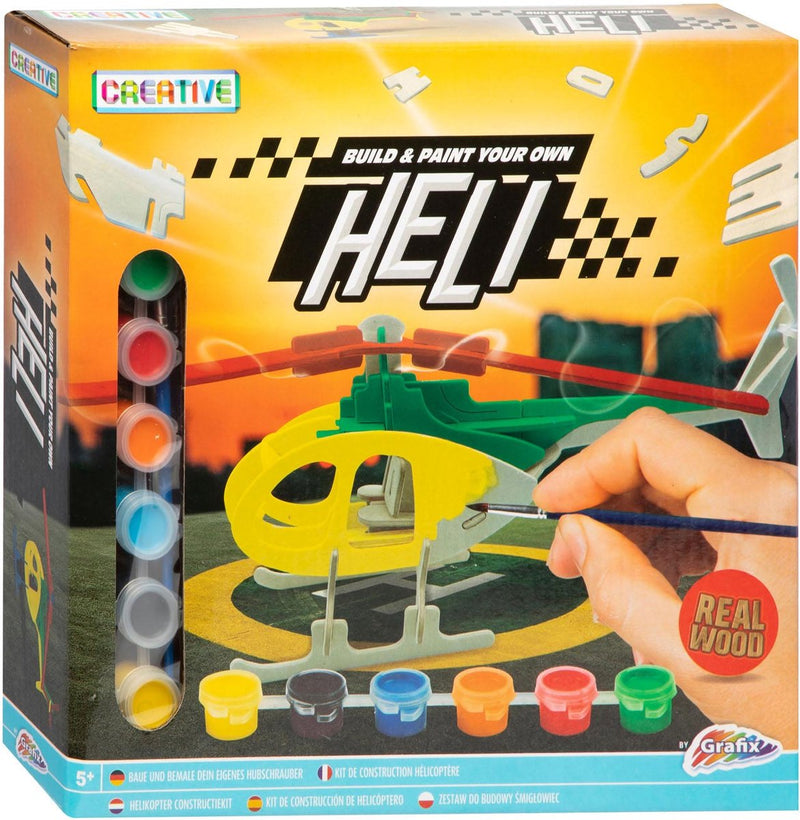 Afbeelding laden in galerijviewer, Grafix houten bouw- en schilderpakket - helikopter
