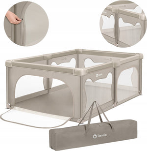 Lionelo willow - box voor baby's - 2 afsluitbare zij-ingangen - zeer grote speelruimte - 4 zuignappen op de hoeken