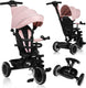 Lionelo berry driewieler 2in1 - tot 25kg - 360° draaibare stoel - wandelwagen fiets in één - pu wielen - vrijloopwiel - verstelbare duwstang - zon- regenkap - groeit met het kind mee - zonder gereedschap te monteren