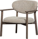Woood udar fauteuil met houten frame - polyester - donkerbruin