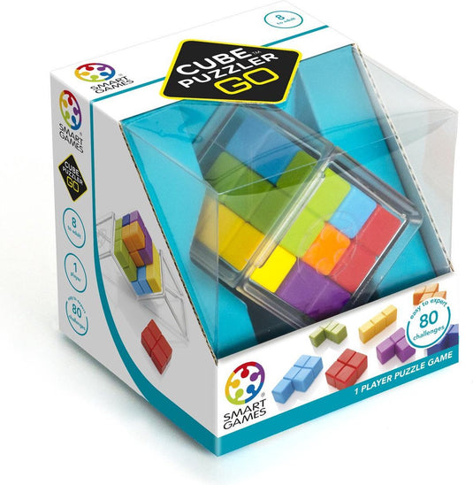 Smartgames cube puzzler go - 3d logisch denkspel - 80 educatieve kubus uitdagingen - iq breinbreker compact reisspel - vanaf 8 jaar