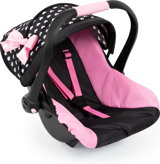 Bayer design - pop autostoel met dak in zwart, wit roze