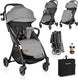 Lionelo julie one buggy - kinderwagen tot 22 kg - premium - automatisch opvouwbaar - rugleuning tot ligpositie - ventilatiepaneel - verlengde kap met venster - eco-leer details - inclusief voetenzak, bekerhouder, muskietennet, transporttas