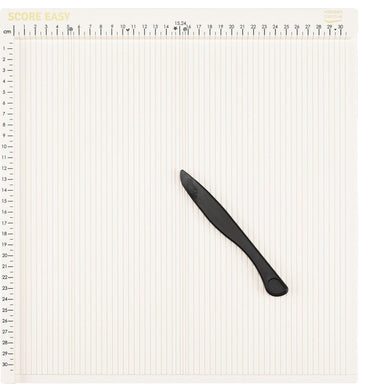 Vaessen creative rilbord - score easy - 30,5 x 30,5 cm - met vouwbeen en liniaal - in cm - offwhite