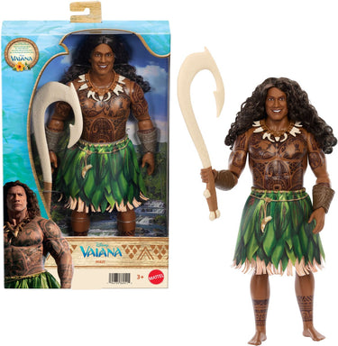 Mattel disney vaiana maui pop met outfit die aan en uit kan en 4 accessoires - geïnspireerd op live-actionfilm