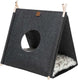 Trixie kattenmand tent elfie met kussen vilt antraciet