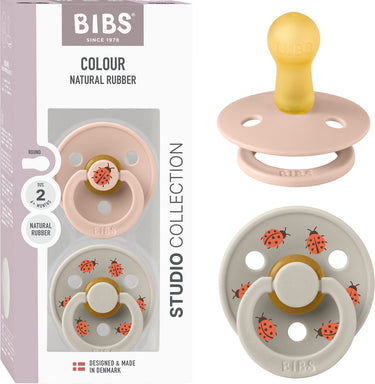 Bibs colour fopspeen - 6-18 mnd - 2-pack - ronde - blush sand