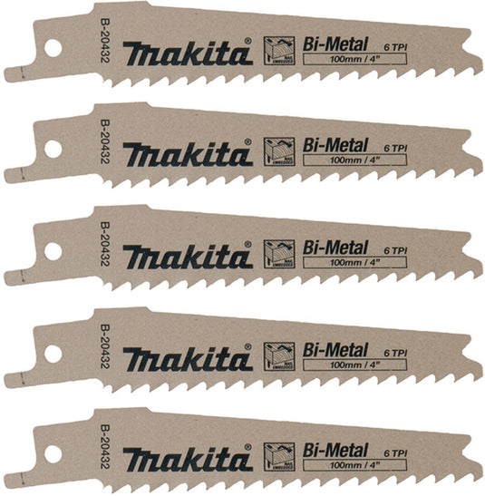 Makita 5 x reciprozaagblad bim 100 6z - b-20432