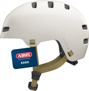 Abus fietshelm xoxo - stadshelm in skater-look - helm voor skateboard, fiets, step - met geoptimaliseerde kinbescherming - voor jongeren en volwassenen - maat m, taupe
