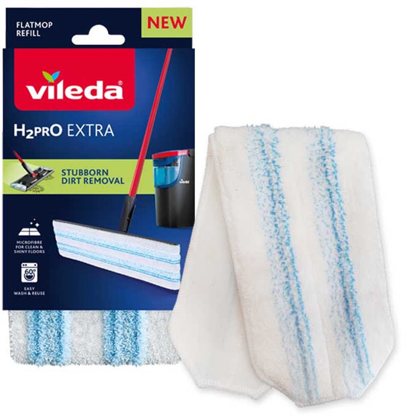 Afbeelding laden in galerijviewer, Vileda h2pro flatmop vervanging - 1 per verpakking - geschikt voor h2pro flat mop-systeem - voor harde vloeren
