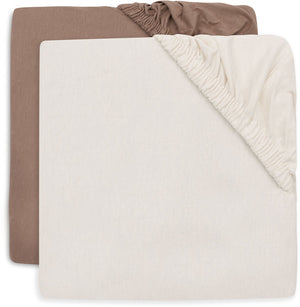 Jollein hoeslaken ledikant - 70 75x140 150cm - jersey - milky coffee ivory