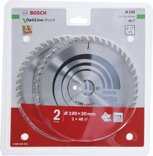 Bosch 2x optiline wood 190x30x2.6 1.6x48t