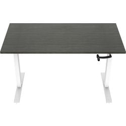 Zit-sta-bureau euroseats crank bursliwh160log donkergrijs, wit eiken metaal