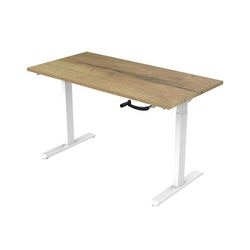 Zit-sta-bureau euroseats crank bursliwh120nat bruin, wit eiken metaal
