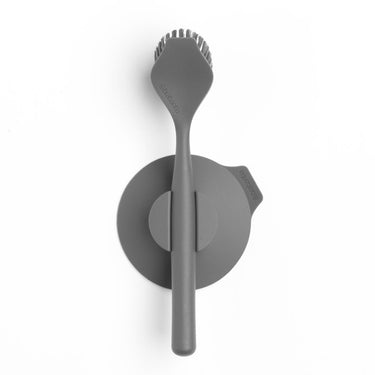 Brabantia sinkside afwasborstel - met zuignaphouder - dark grey