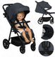 Lionelo iva - wandelwagen buggy premium - 6 maanden 4 jaar (tot 22 kg) - 360° zwenkwielen met vering - magnetische gordel - xxl zonnekap upf50 - verstelbare rugleuning, voetsteun duwbeugel - grote boodschappenmand - stad terrein - kinderwagen